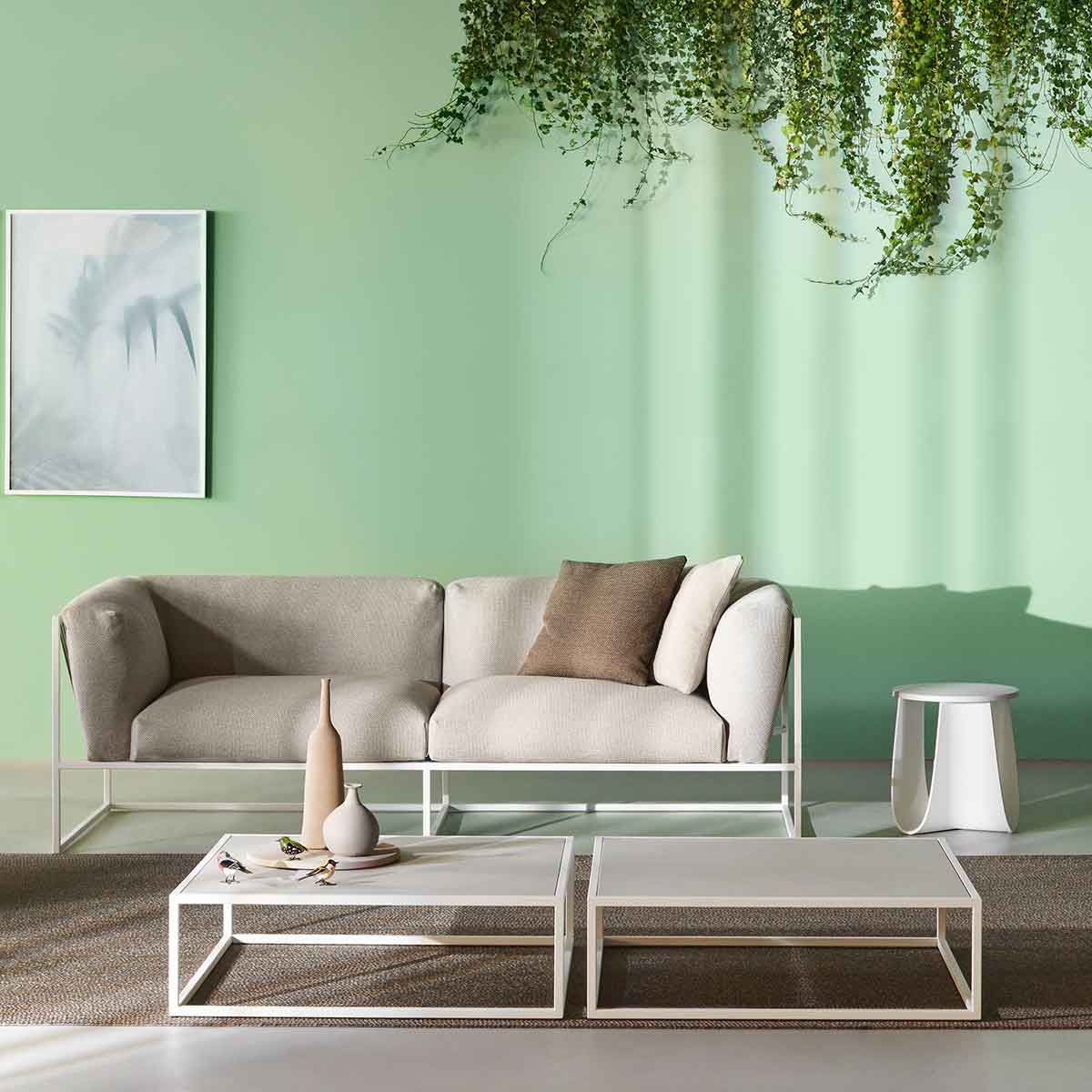 Arpa Square Coffee Table | Light Grey Calce Ceramic Top