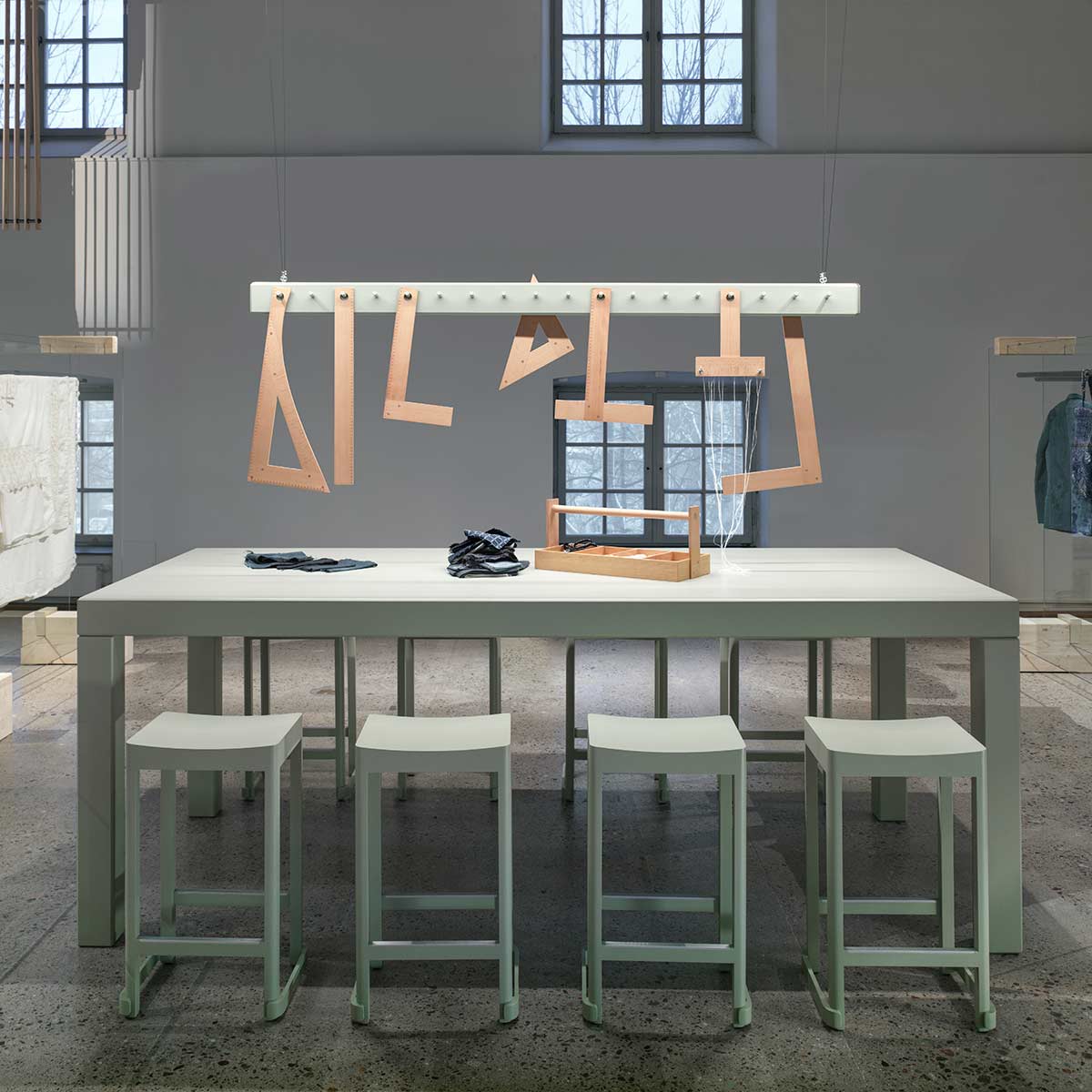 Atelier Bar Stool | Green Lacquered Beech