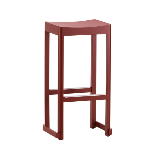 Atelier Bar Stool | Dark Red Lacquered Beech