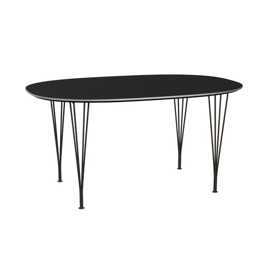 Superellipse Dining Table | Black Laminate Top