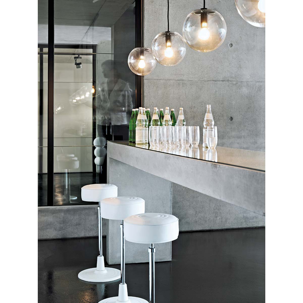 Eileen Gray Bar Stool No 1 | White Leather Seat