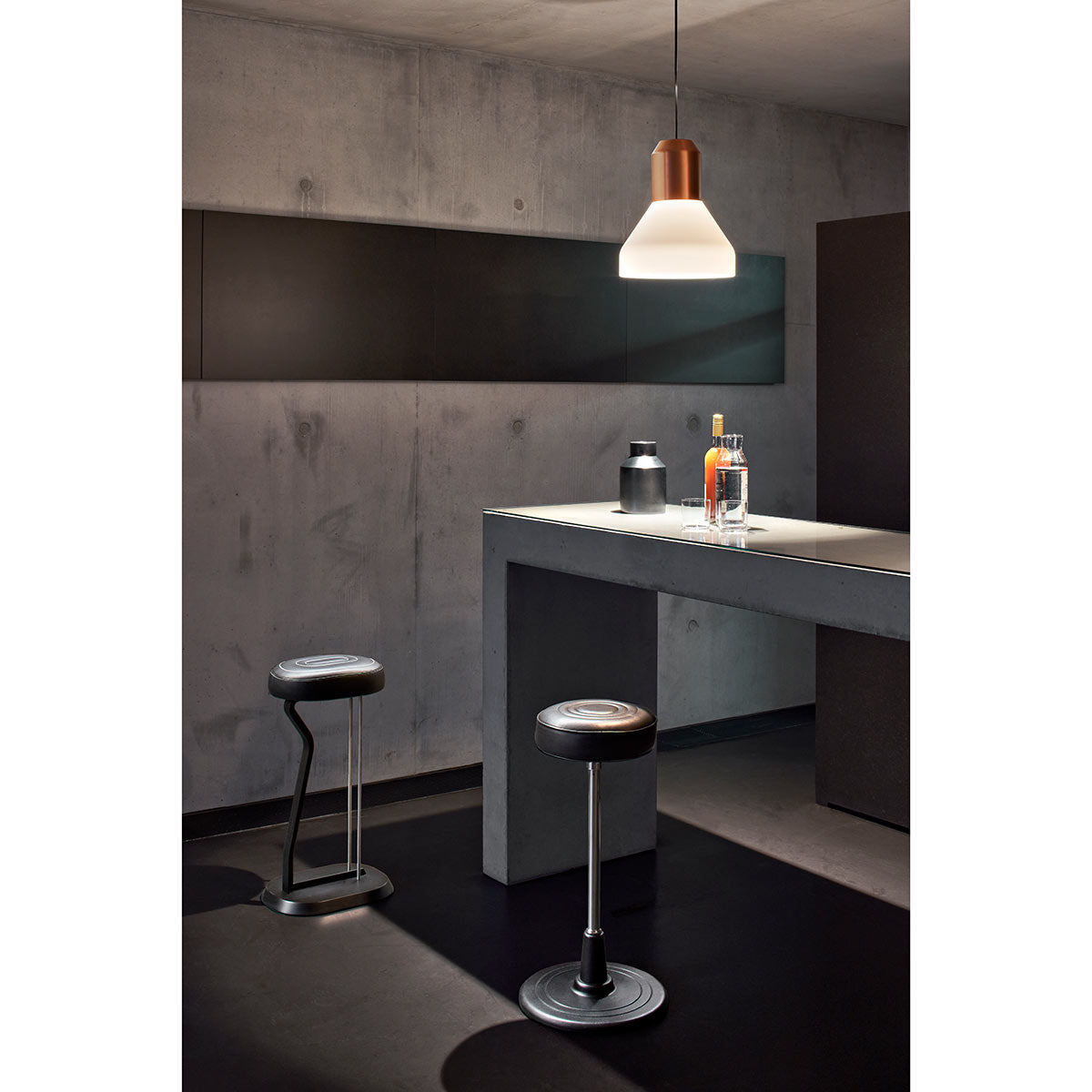 Eileen Gray Bar Stool No 2 | Black Leather Seat