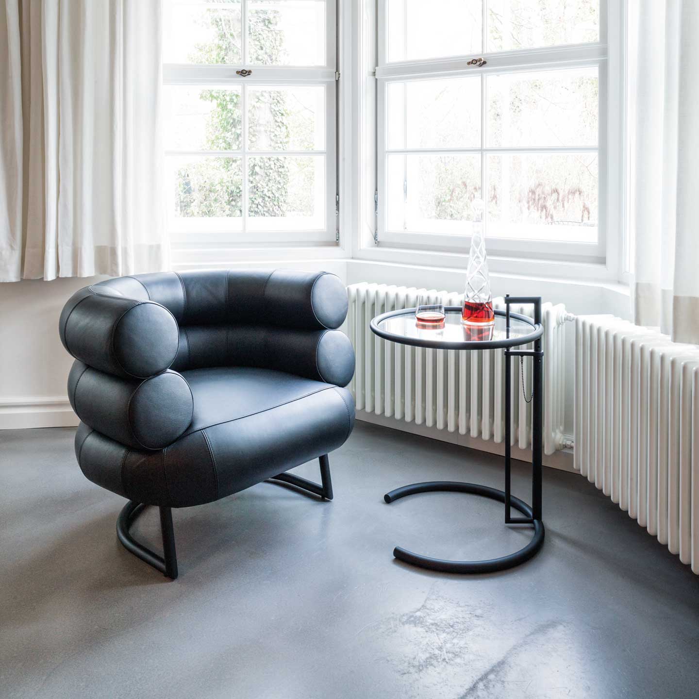 Eileen Gray Bibendum Chair | Black Elmosoft Leather 99999