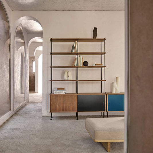BM0253-1 Cabinet | Walnut Veneer Doors and Shelves