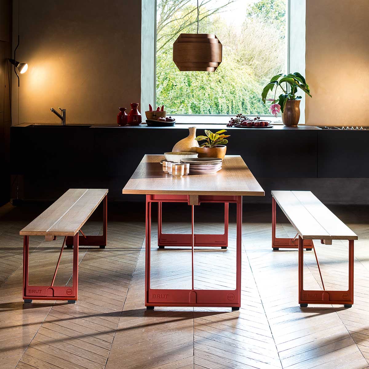 Brut Dining Table | Natural Oak Veneer Top