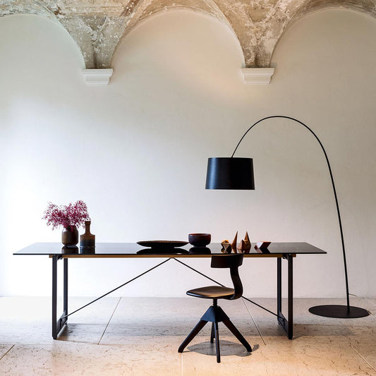 Brut Dining Table | Smoke Grey Glass Top