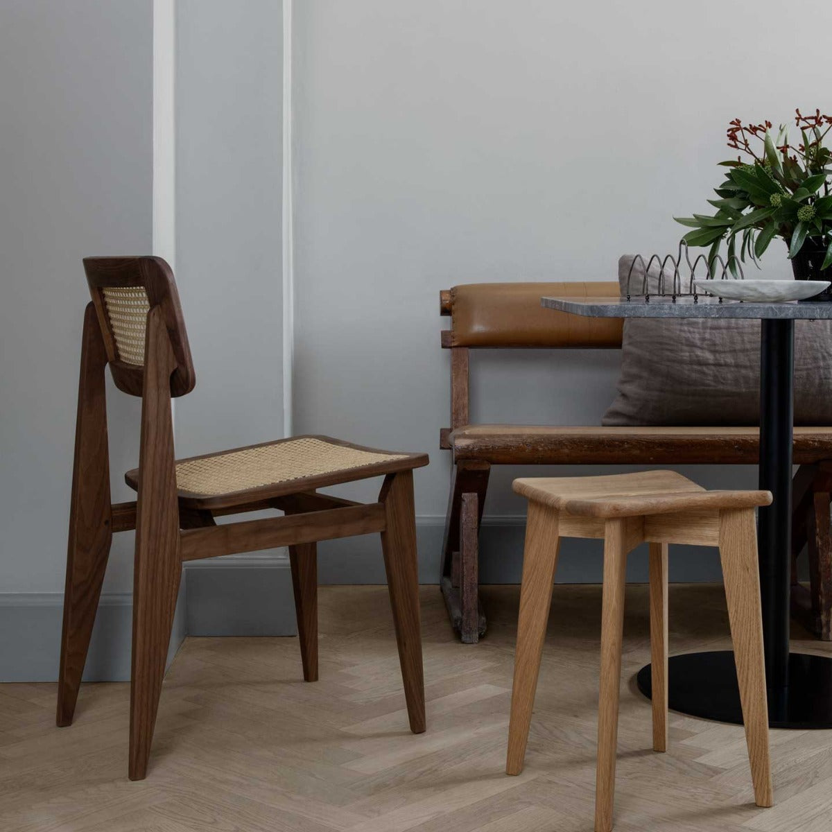 C-Chair French Cane | Oiled American Walnut Frame