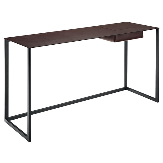 Calamo Desk | Dark Brown Cowhide