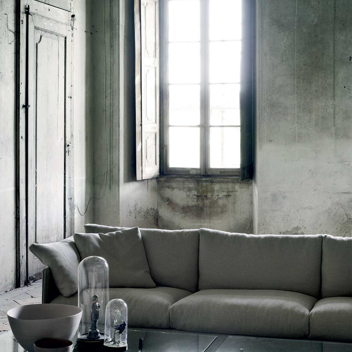 Chemise Sofa 270cm | Ice Grey 22 Tosca Upholstery