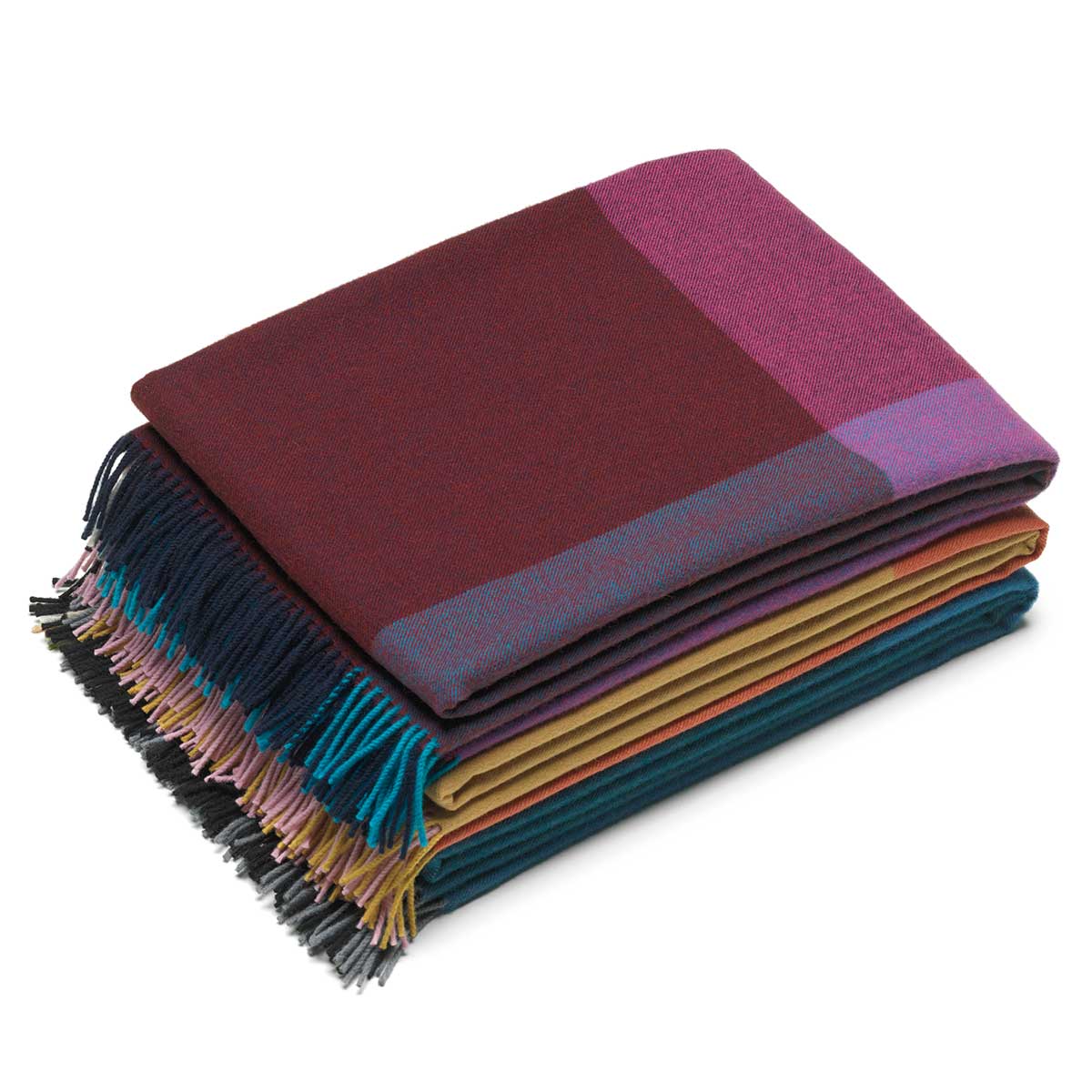 Colour Block Blanket | Blue Bordeaux