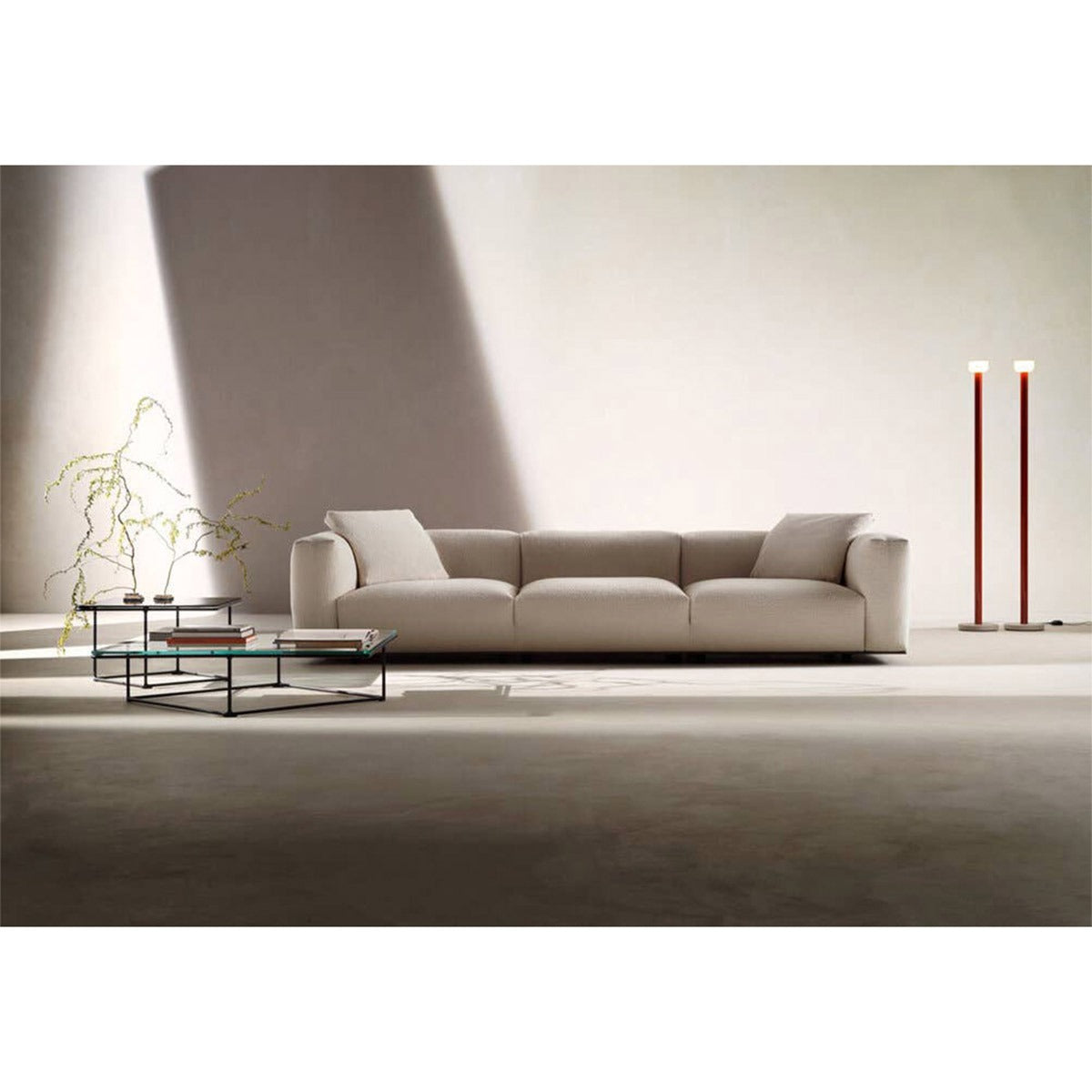 Dambodue Sofa 332cm | Ecru Bormio Fabric Upholstery
