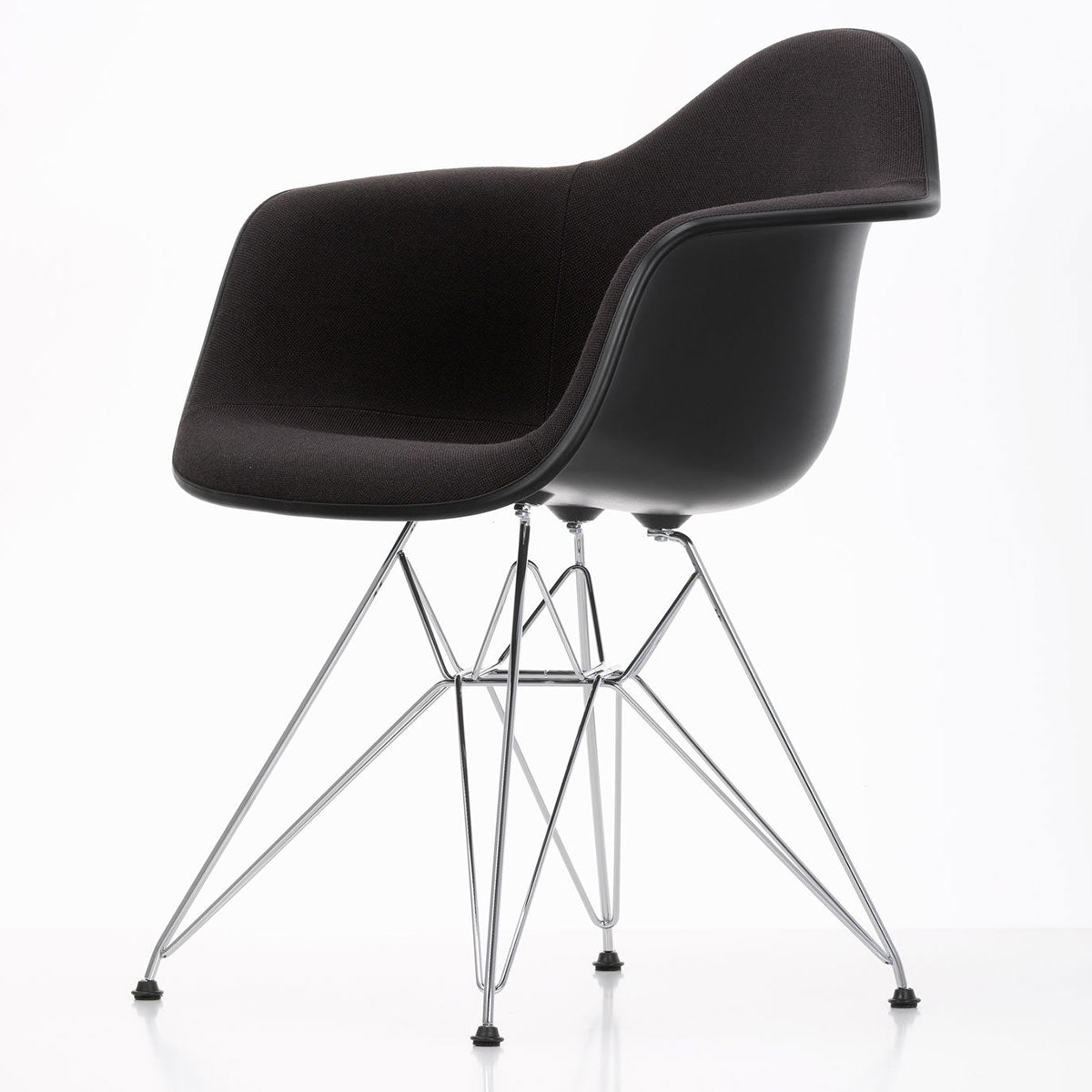 DAR Eames Upholstered Armchair | Nero Hopsak Deep Black Shell