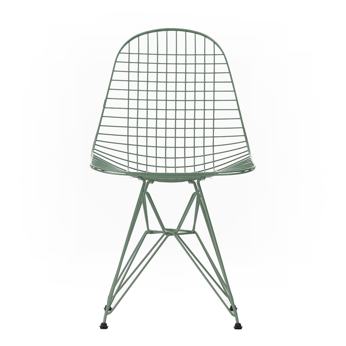 DKR Eames Wire Chair | Sea Foam Green Powder Coat Frame with Black Glides