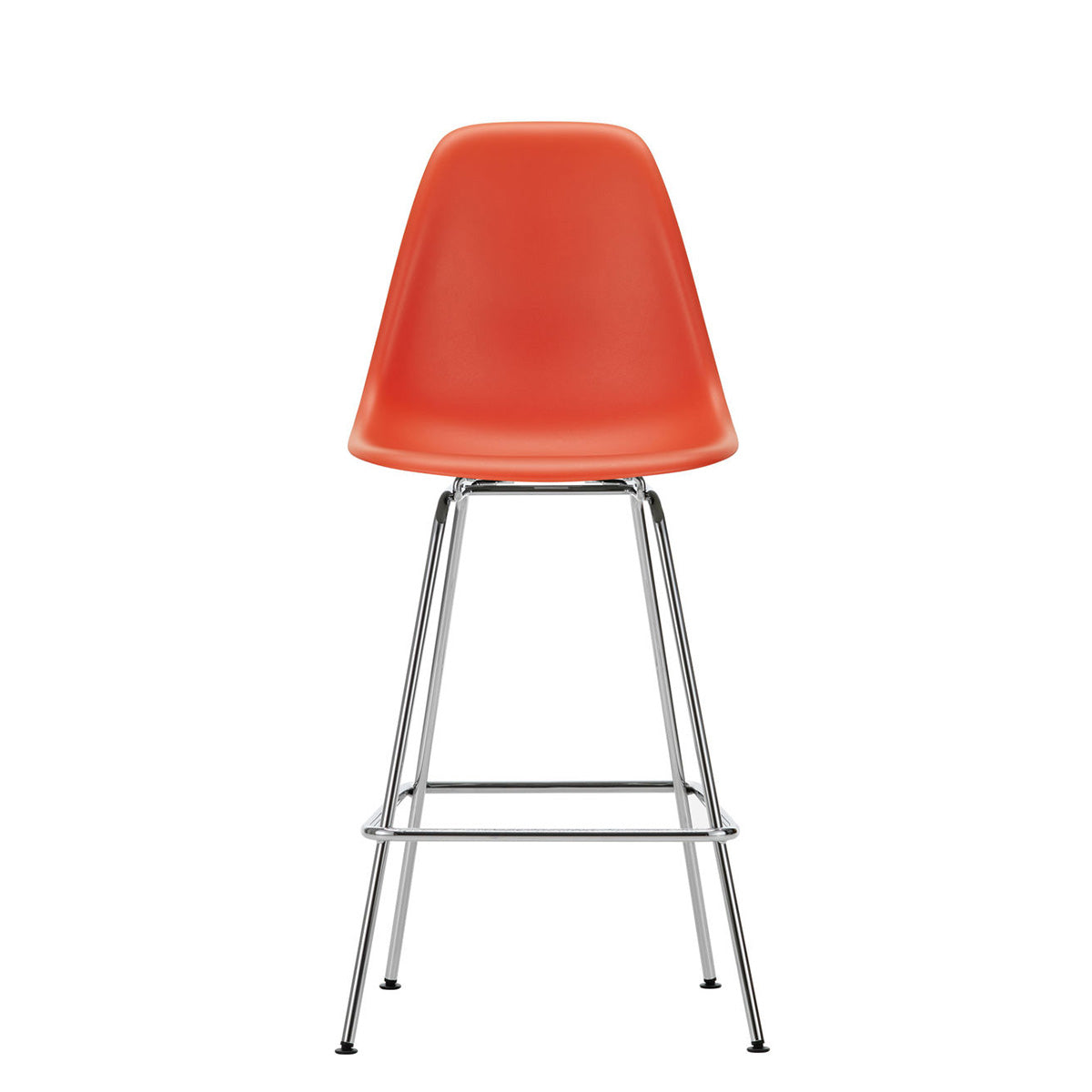 Eames Plastic Stool Medium | Polypropylene Seat Shell in Poppy Red