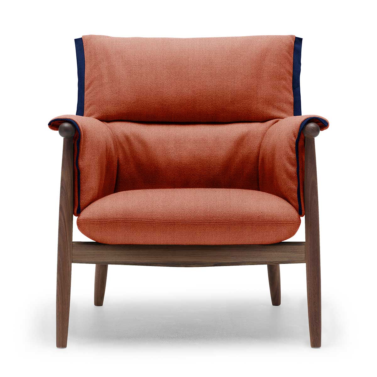 Embrace Lounge Chair E015 | Dark Orange Remix 443 Black Edge Strip