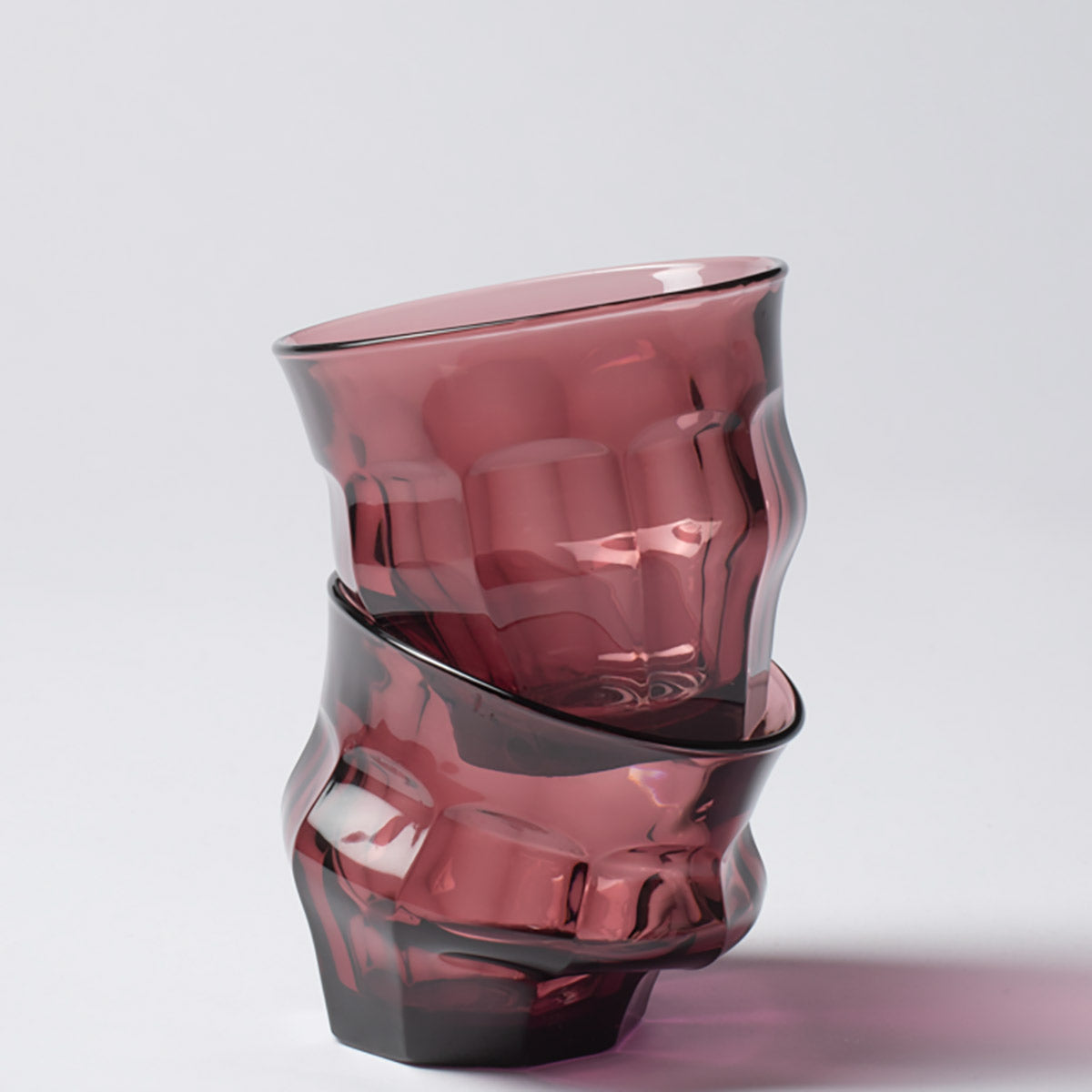 Tipsy Glasses Set of 2 Large | Plum Glass Large Size