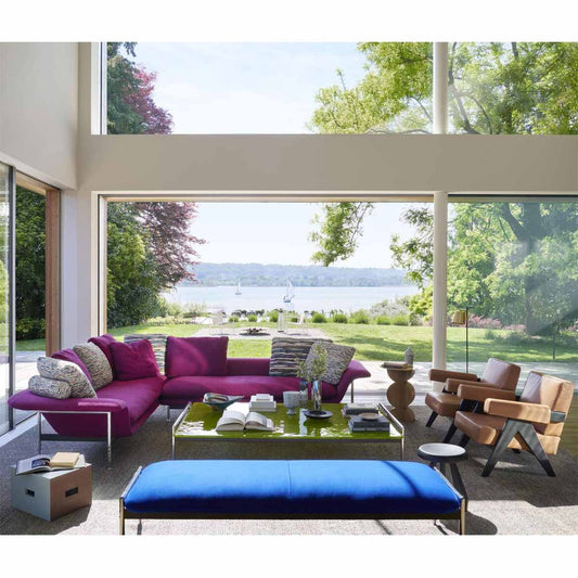 Esosoft 3 Seat High Back Sofa | Perbacco 13E446 Aubergine Fabric