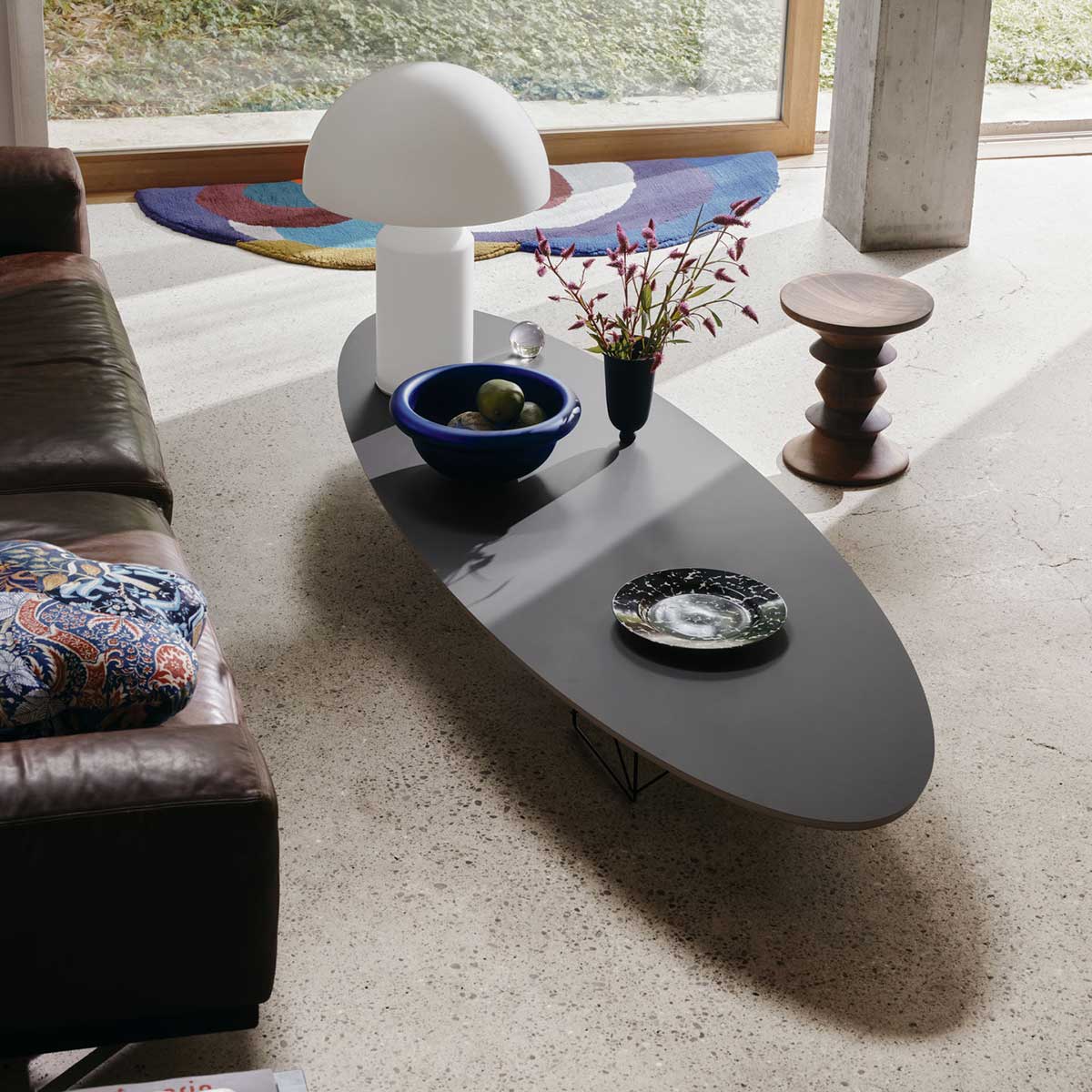 Eames ETR Elliptical Table | Black Laminated Plywood Top