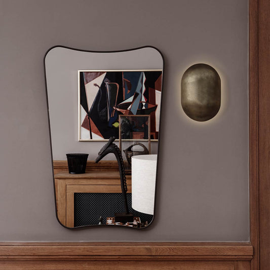 F A 33 Wall Mirror Small | Black Brass Frame