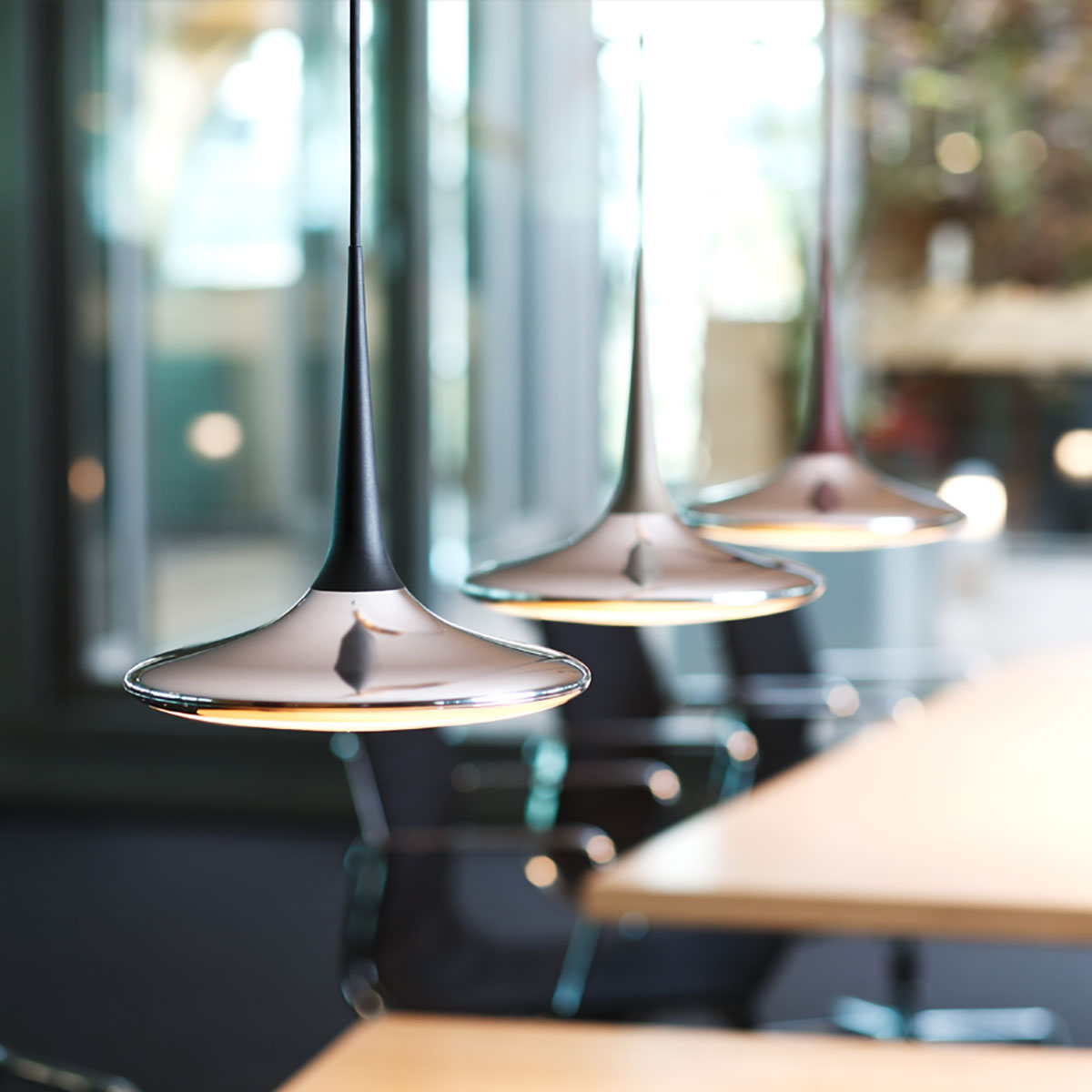 Falling Leaf Trio | Polished Aluminium and Black