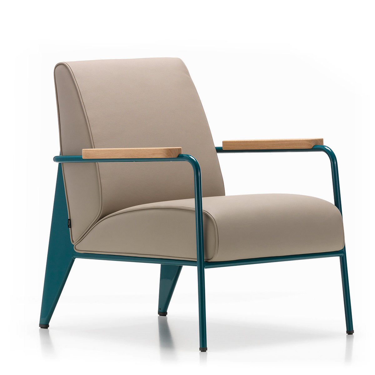 Fauteuil de Salon | Premium Leather Sand 71 with Prouve Bleu Dynastie Frame