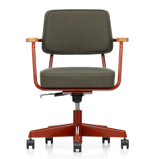Fauteuil Direction Pivotant | Twill Brown 05 with Japanese Red Frame