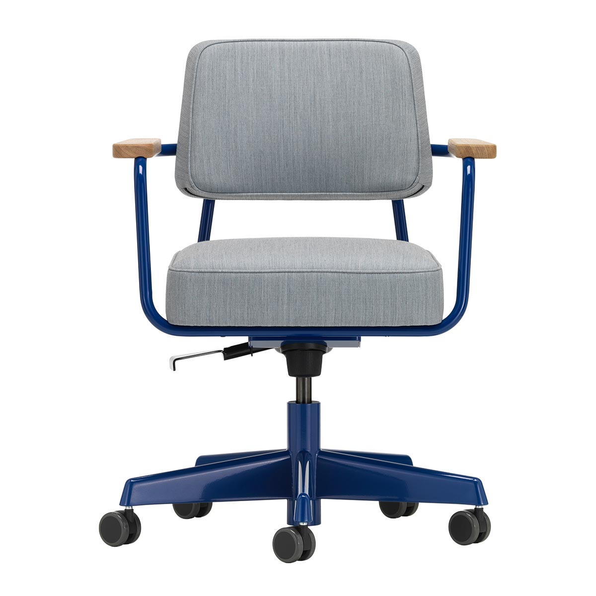 Fauteuil Direction Pivotant | Twill Blue Grey 03 with Prouve Bleu Dynastie Frame