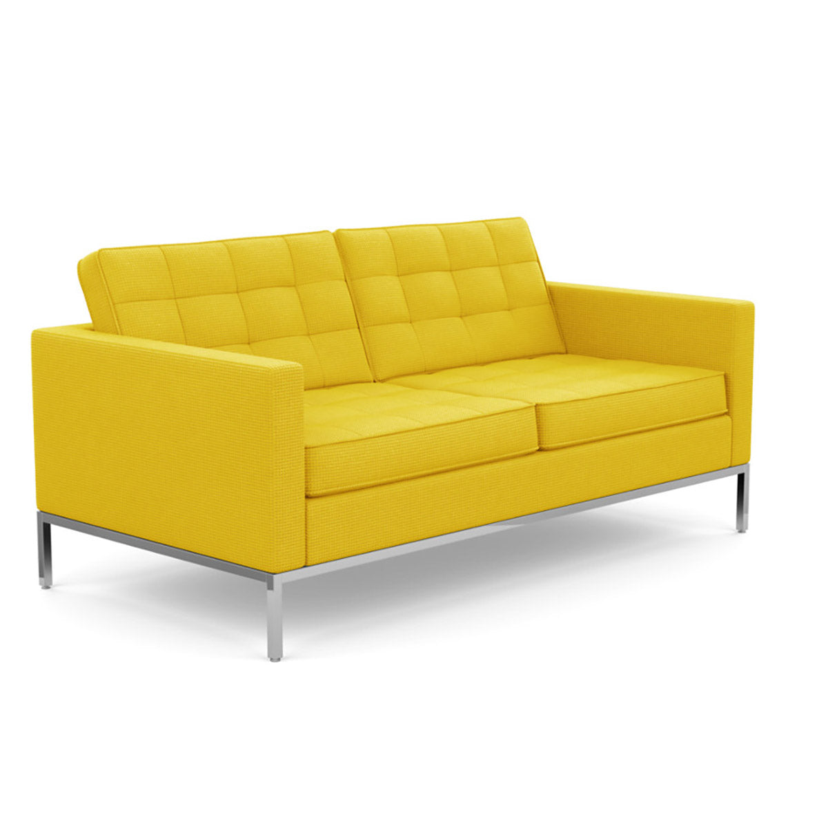 Florence Knoll 2 Seat Sofa | Yellow Cato Fabric Upholstery