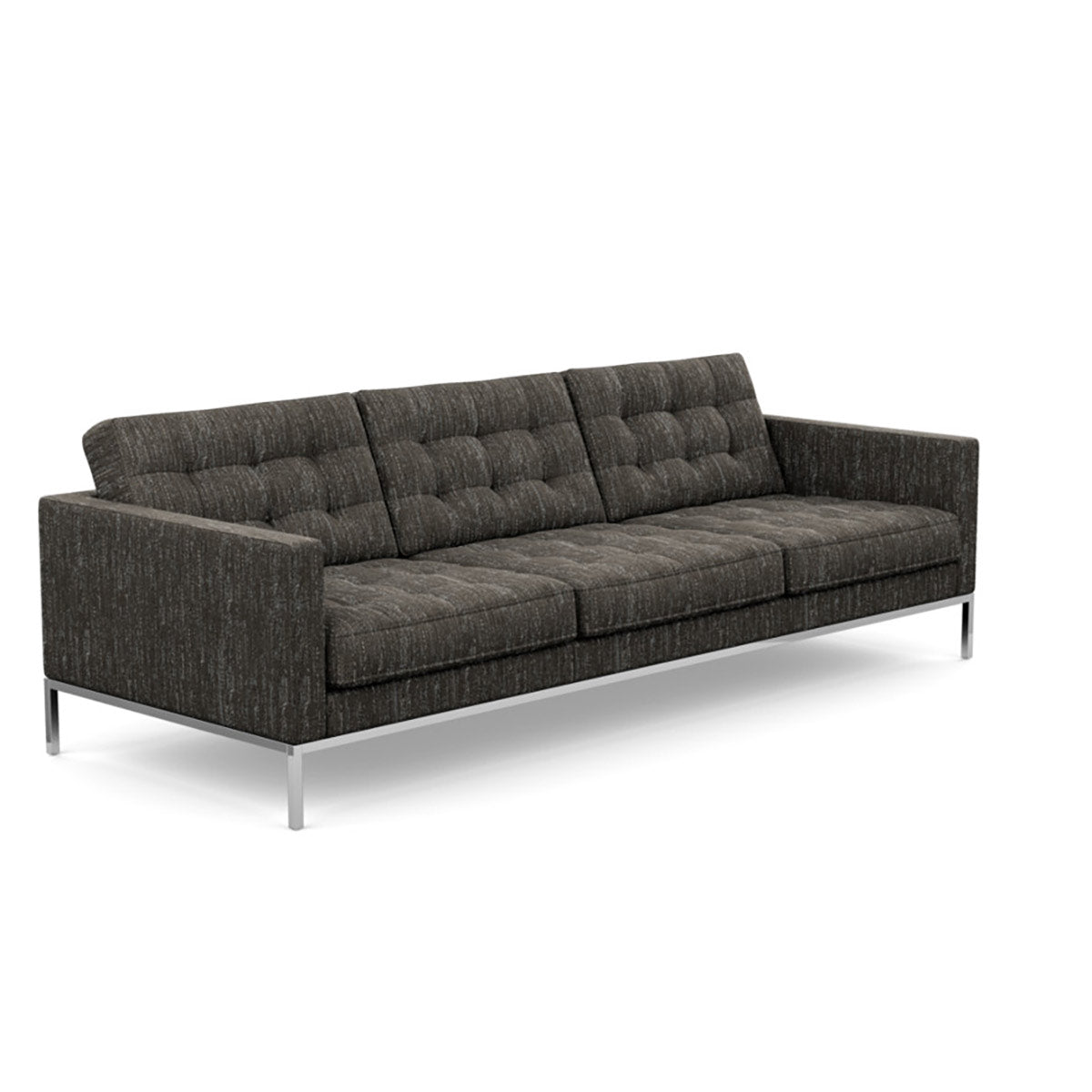 Florence Knoll Sofa 3 Seat Relax | Tufted Ash Grey K10809 Rivington Fabric NO Buttons