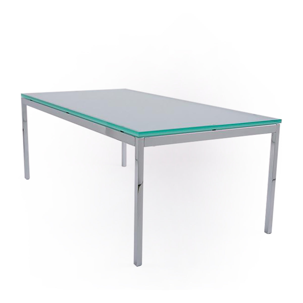 Florence Knoll Low Table Rect | Clear Glass Top
