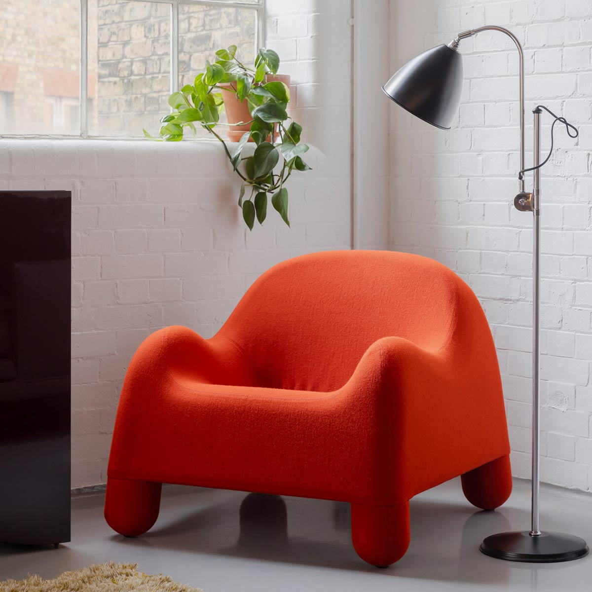 Gomma Armchair | Burnt Orange Terso Fabric Upholstery