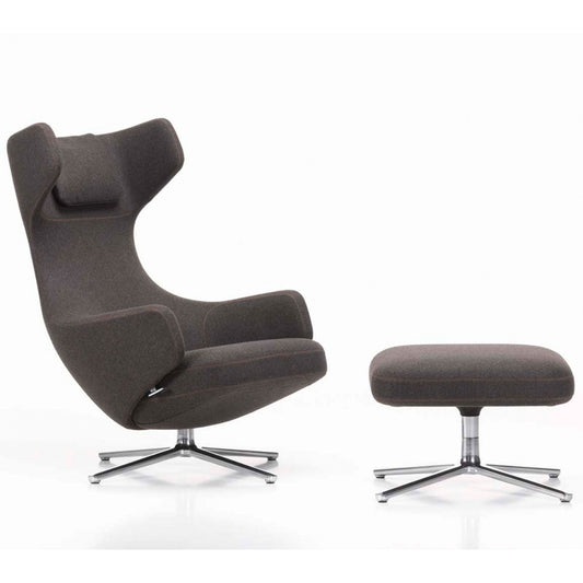Grand Repos Lounge Chair & Ottoman | Cosy 03 Nutmeg Wool Upholstery