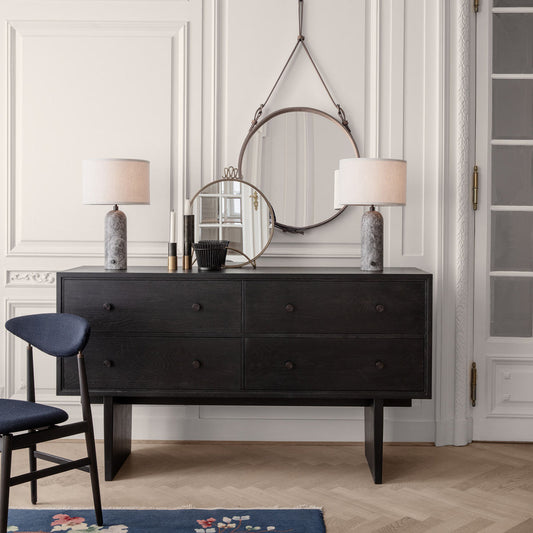 Gravity Table Lamp Large | Grey Emperador Marble