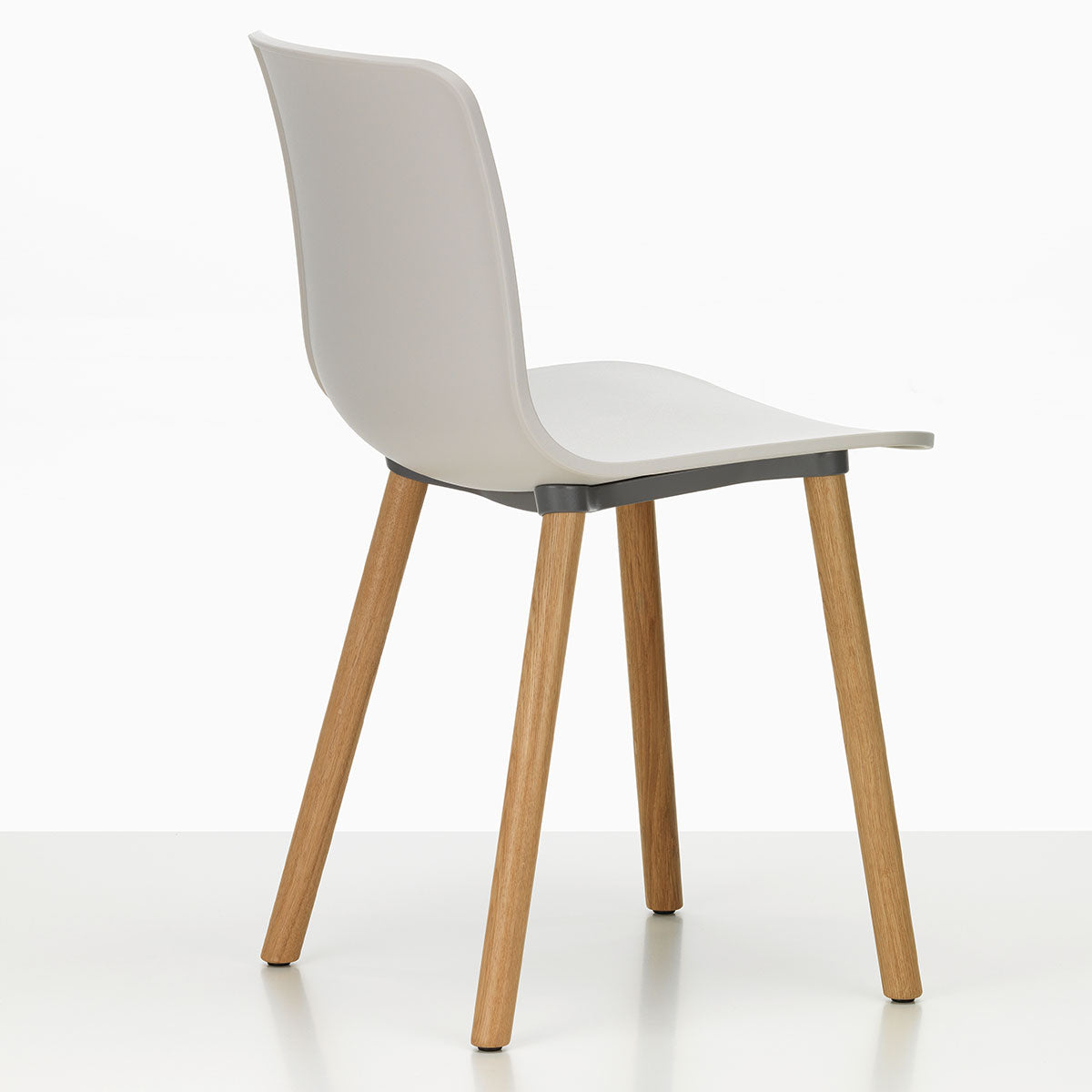 HAL RE Wood Chair | Warm Grey RE Plastic Shell