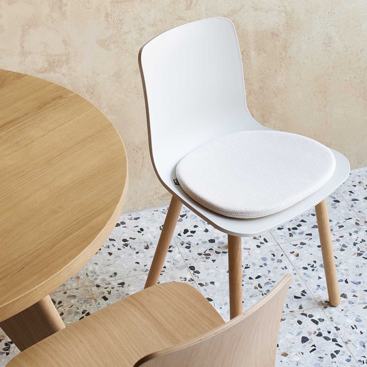 HAL RE Wood Chair | Cotton White RE Plastic Shell