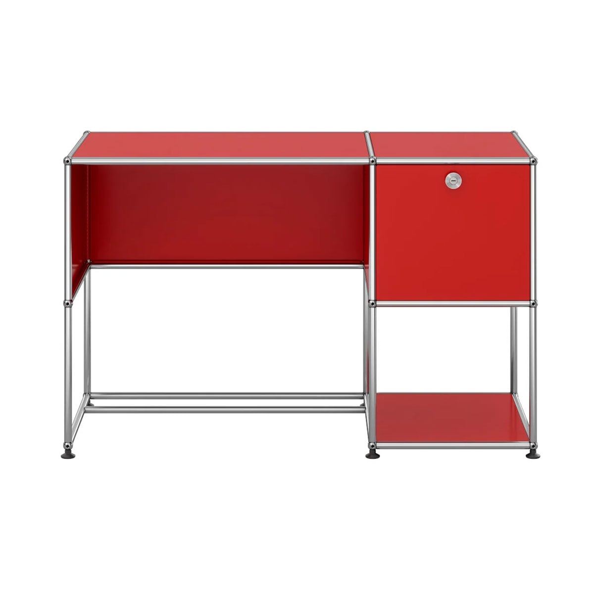 USM Home Office Desk 07 | Ruby Red Lacquer Panels