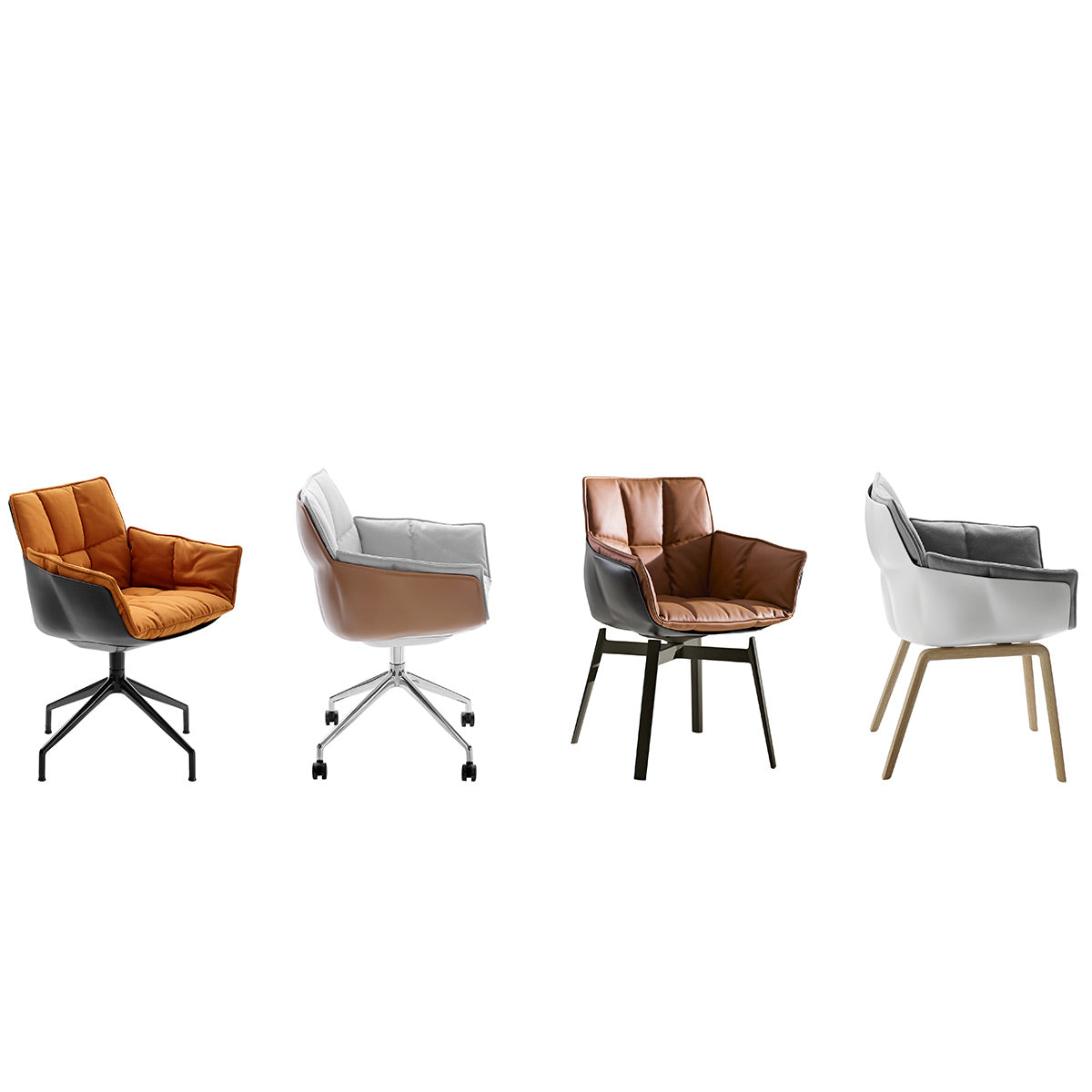 Husk Swivel Small Armchair | Hazlenut Emily Fabric Upholstery