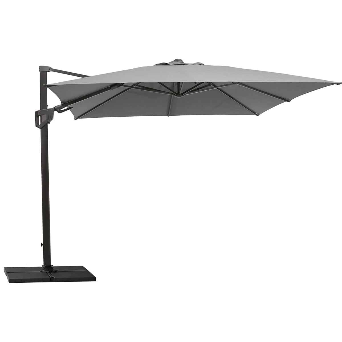 Anthracite Shade Hyde Luxe Tilt Parasol 3x3m – Aram
