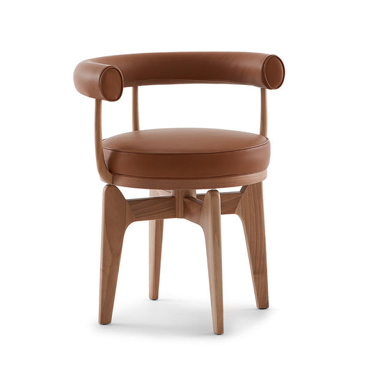 Indochine Chair | Scozia Leather 13X202 Dark Brown
