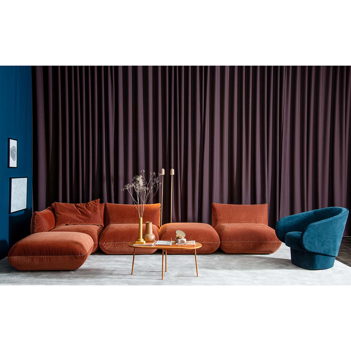 Jalis 21 Large Corner Sofa | Chestnut 9120 Fabric Upholstery
