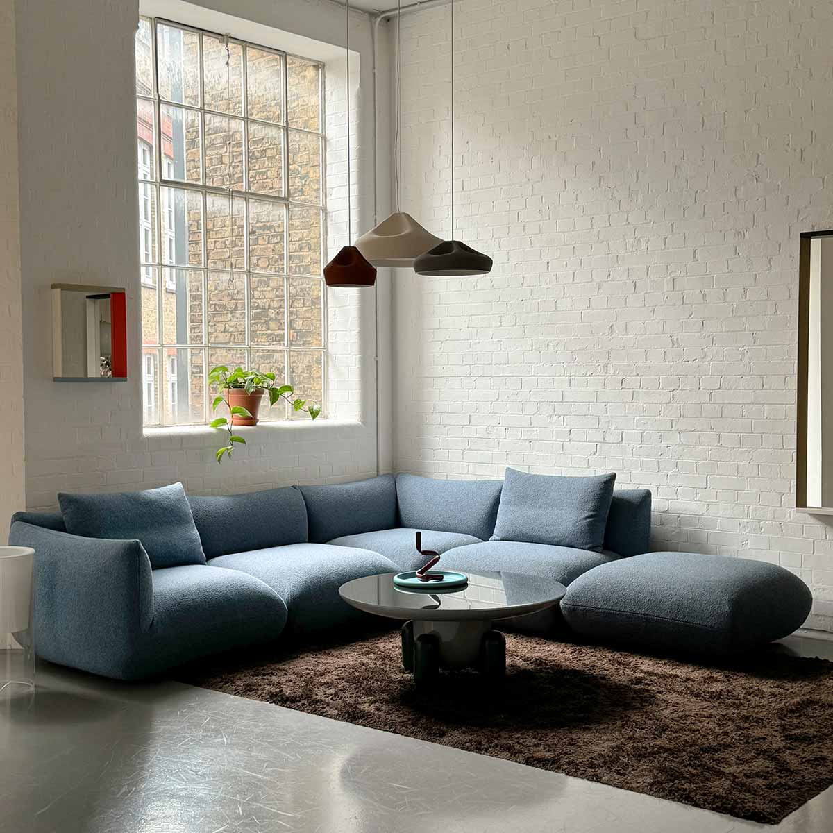 ExDis Jalis 21 Large Corner Sofa | Light Blue 8206 Fabric Upholstery