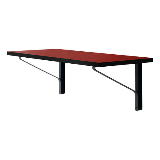 Kaari Wall Console | Red Linoleum Top