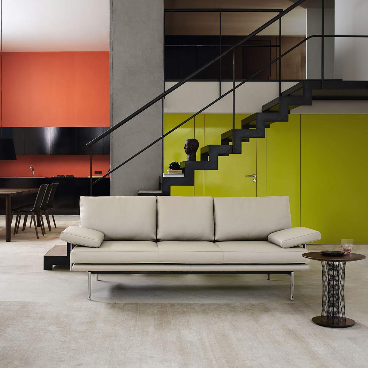 Living Platform 3 Seat Sofa | Off White 7615 Tonga Fabric