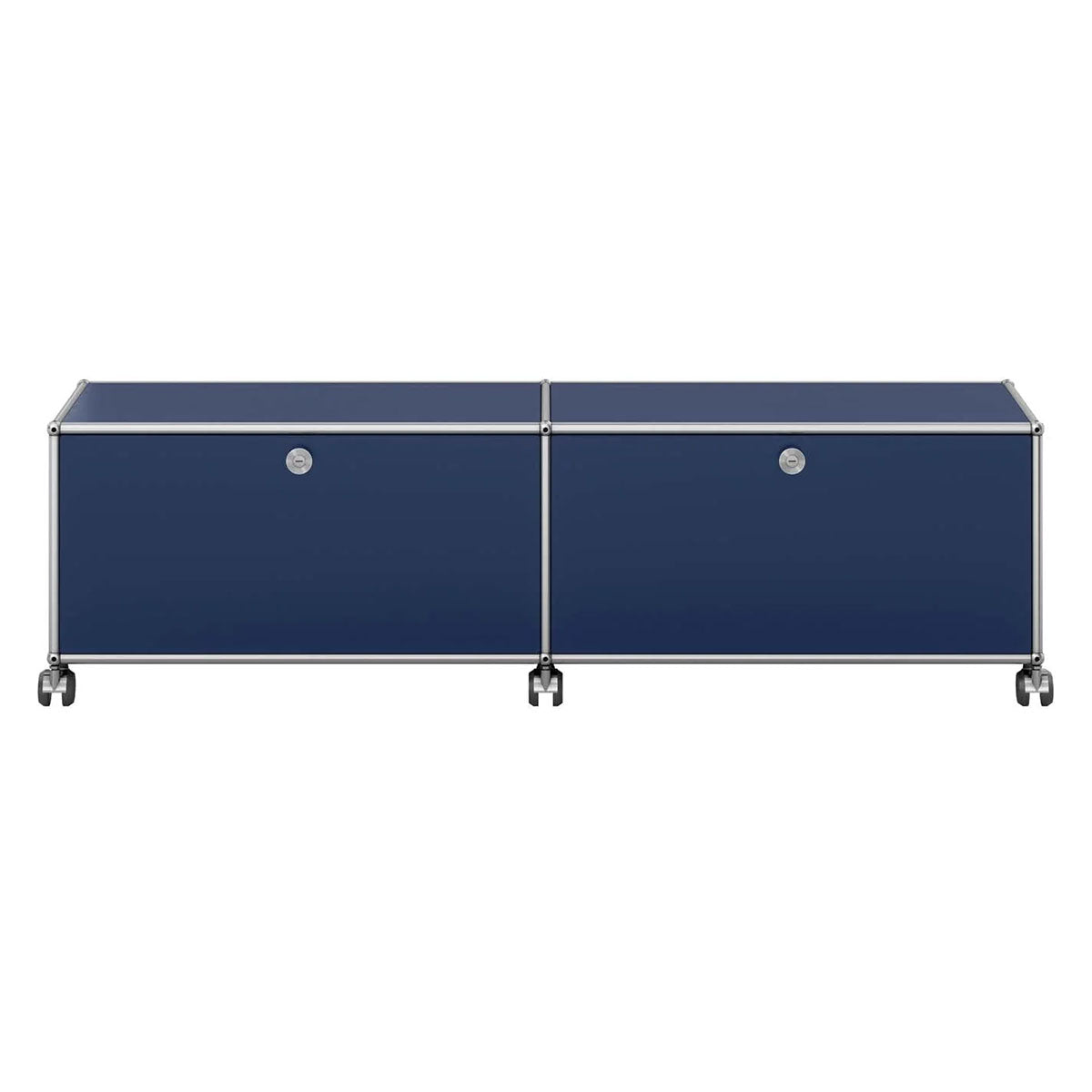 USM Low Media Unit | Steel Blue Lacquer Panels
