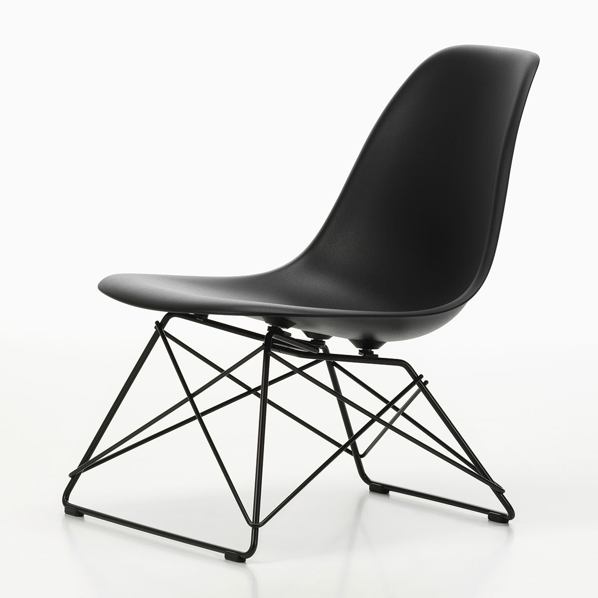 LSR Eames Plastic Lounge Chair | Polypropylene Seat Shell in Deep Black