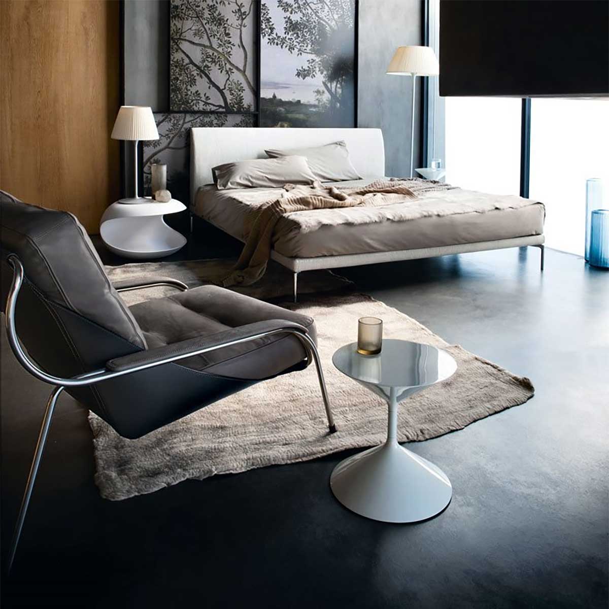 Maggiolina Lounge Chair | Brown 916 Pelle Super Leather with Dark Brown Cowhide Sling