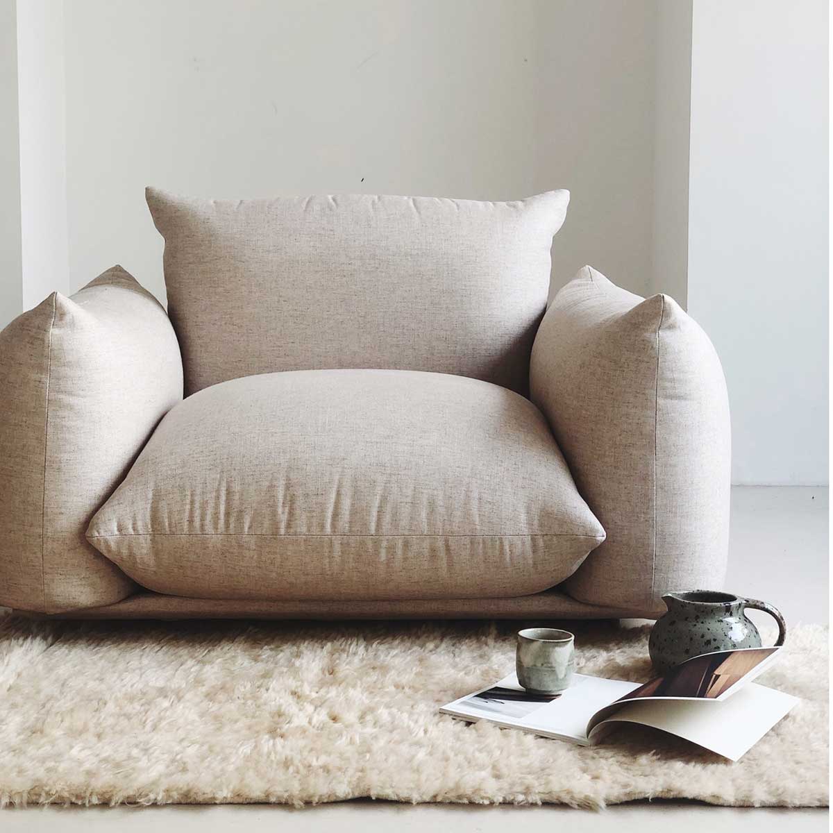 Marenco 2018 Sofa 1 Seat | Light Grey Lama 801 Fabric