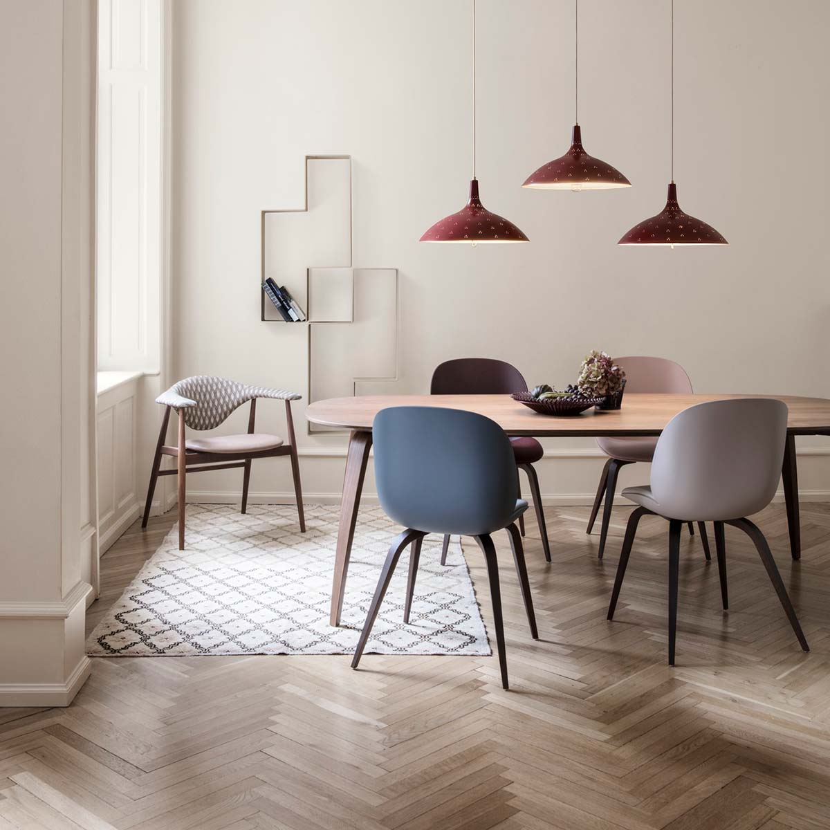 Masculo Dining Chair 4 Legs | Remix Fabric 123 Light Grey