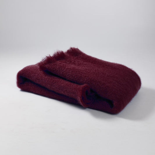 Mohair Lisos Throw | Burgundy Ref 512
