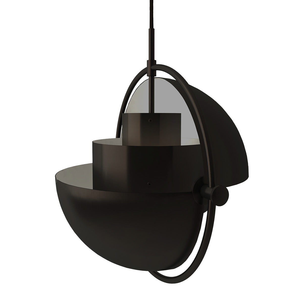 Multi-Lite Pendant Lamp | Black Brass Frame and Shade